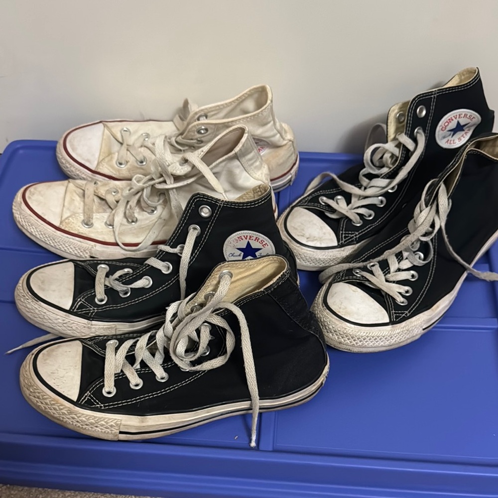 Converse High Tops in Black and White $12 each of $30 for all 3